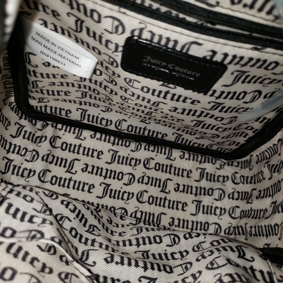 ❌SOLD❌Juicy Couture Backpack 2pc with Pouch Embossed Black Y2k Grunge - Picture 9 of 14